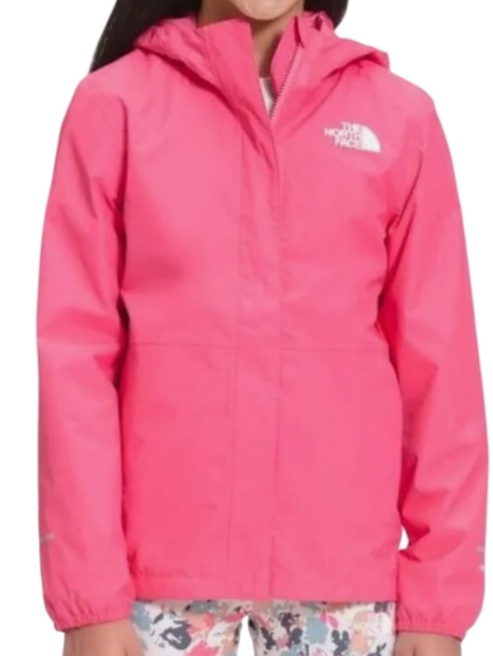 The North Face Girls Bright Pink Hooded Rain Jacket
